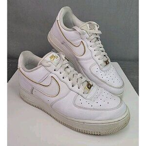 Nike Air Force 1 Women's Size 9.5 Low Icon Clash Sneaker White Metallic Gold